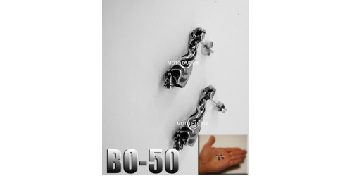 Bo-50, Boucles d'oreilles tête de mort allongée (to be translated)
